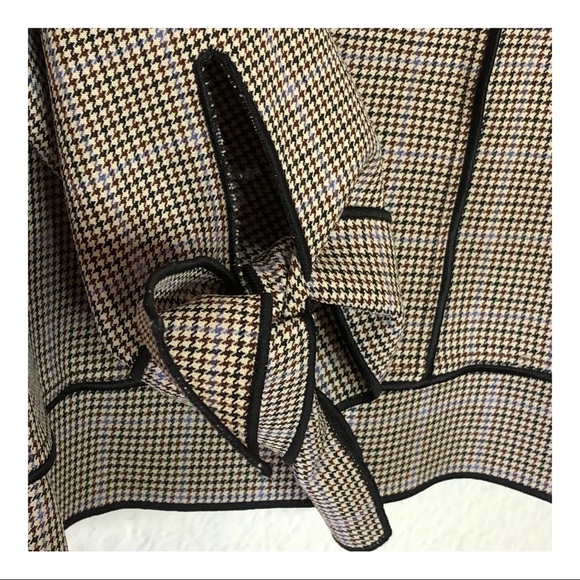Zara Houndstooth Black & Brown Print Blouse - Picture 2 of 4